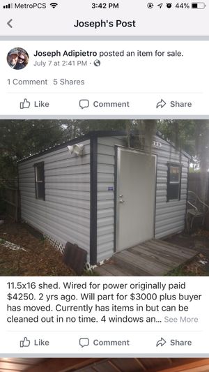 new and used shed for sale in jacksonville, fl - offerup