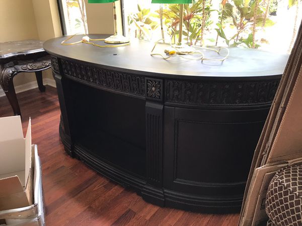 Ashley Furniture Britannia Kidney Shaped Desk Black For Sale In