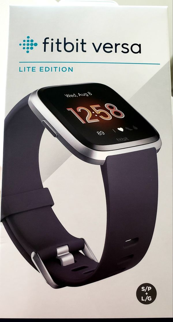 fitbit versa lite charcoal silver aluminum