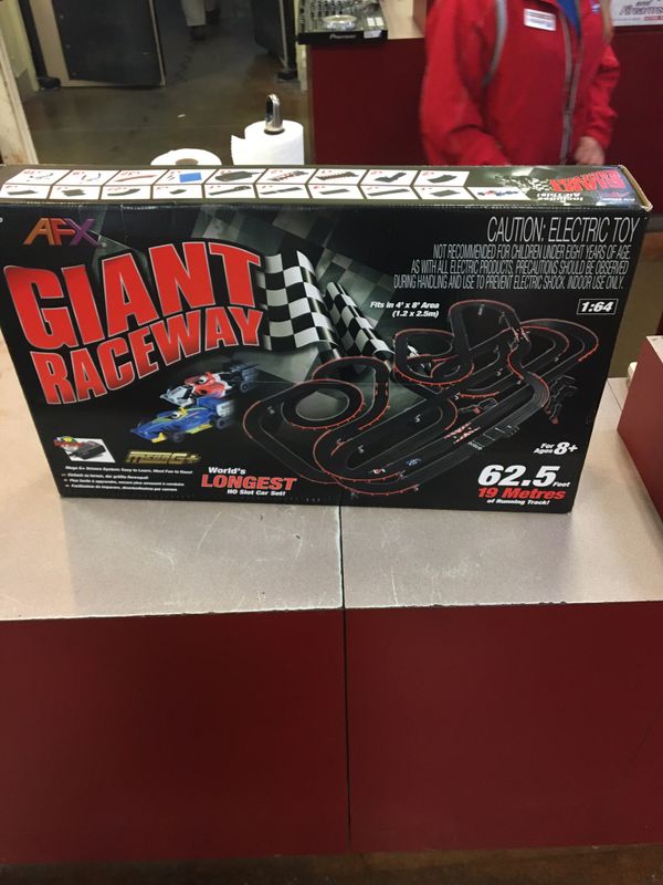 AFX Giant Raceway 62 5 Foot Mega G HO Slot Car Track Set W Tri Power afx-giant-raceway-electric-slot-car-track-youtube
