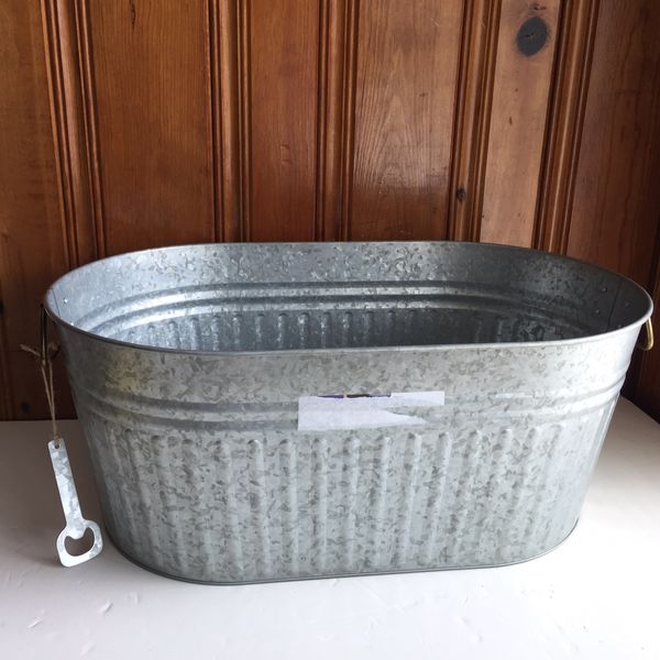 Better Homes & Gardens large oval galvanized metal tub cooler w/ bottle ...