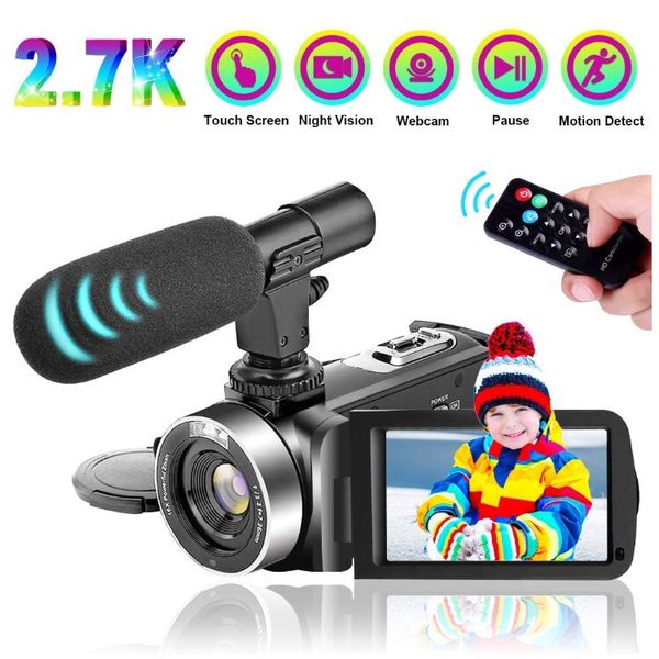 Camcorder Video Camera, Vlogging Camera Ultra HD 2.7K 30FPS 30MP 16X