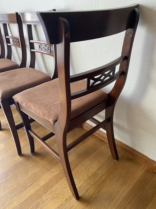 set of 4 antique Tell City Chair Co. Mahogany dining chairs for Sale in