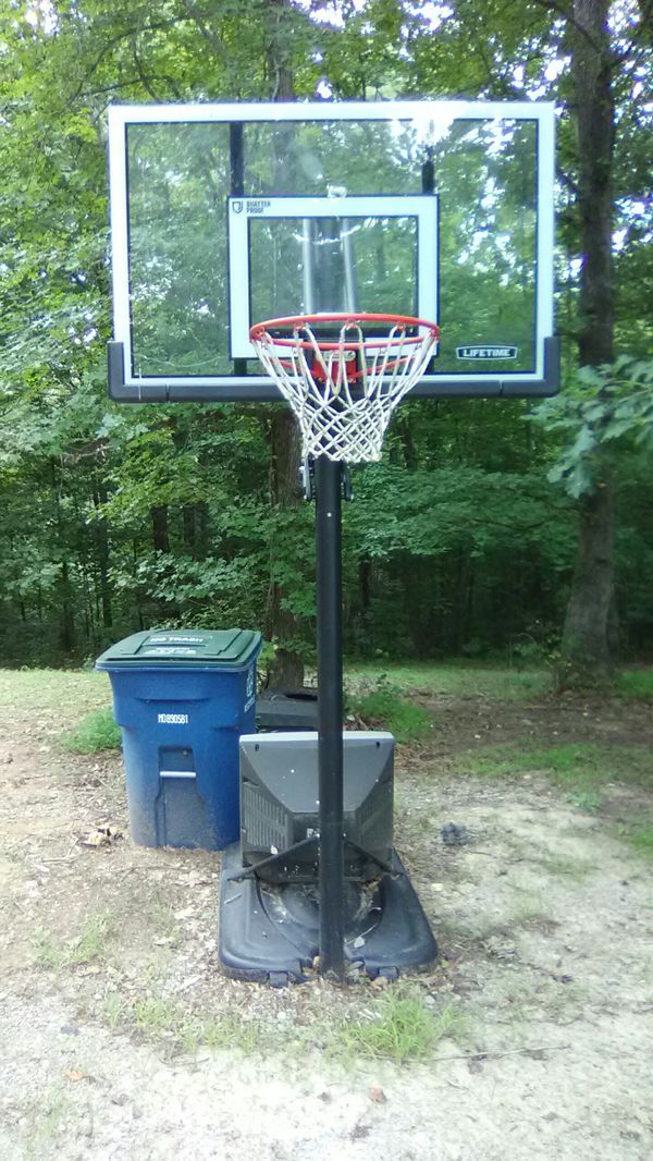 54" NBA basketball goal the biggest one that doesn't have to be put In