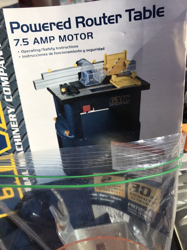 GMC powered router table with 7.5 amp rotor and all accessories for
