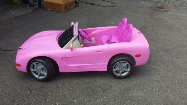 Power Wheels Little Pink Corvette Ride Inon 12 Volt 2 Seater Rare