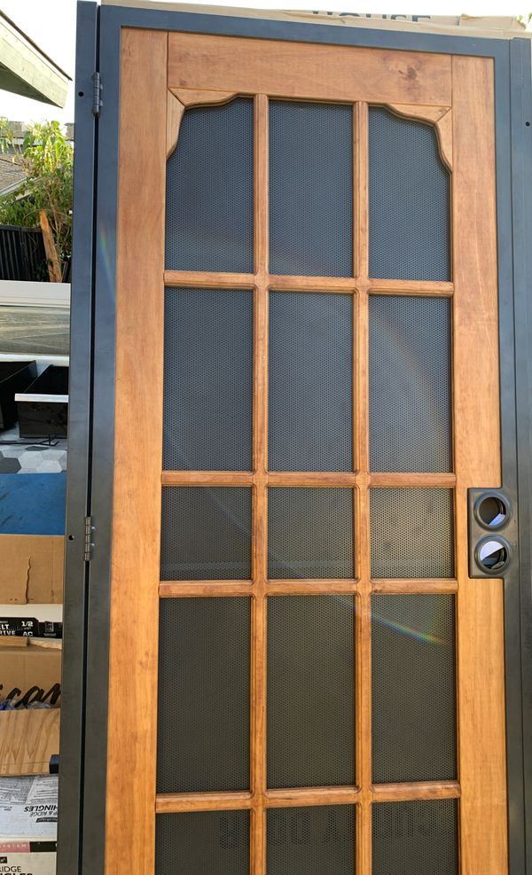 New wood & steel security screen door for Sale in Pico Rivera