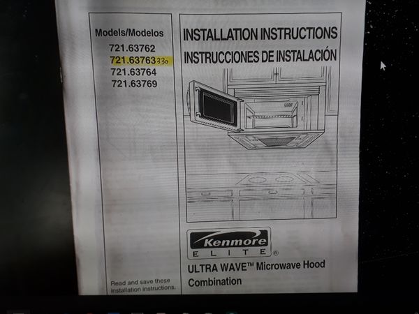Kenmore Elite Ultra Wave Convection Microwave Hood Kenmore Elite Ultra Wave Convection Microwave Hood