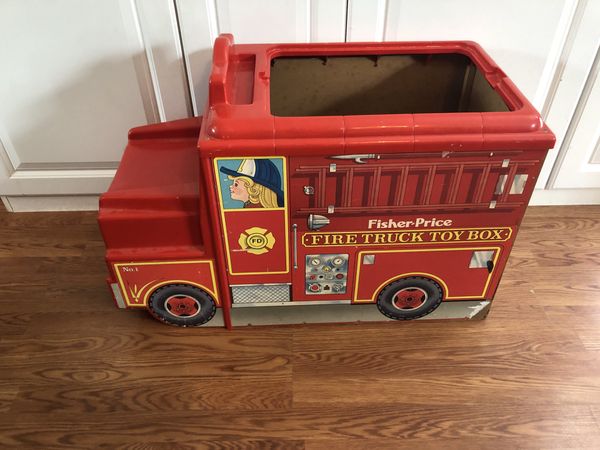 fire truck toy box and desk