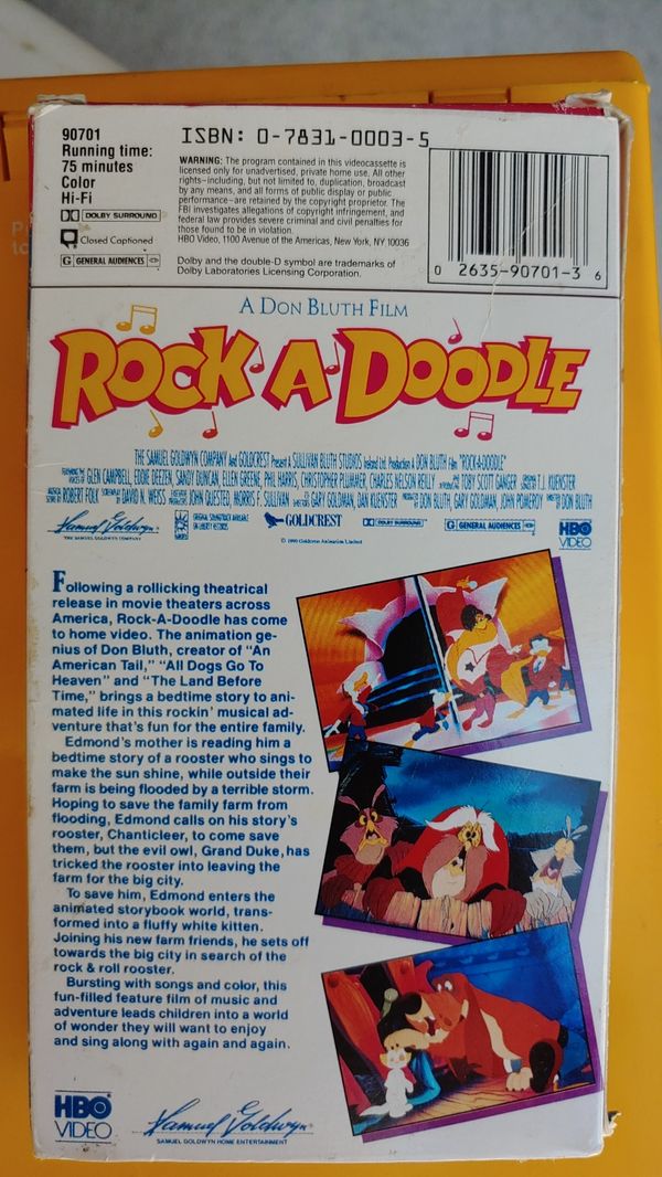 Rock - A - Doodle VHS video 1990 for Sale in Rancho Cucamonga, CA - OfferUp