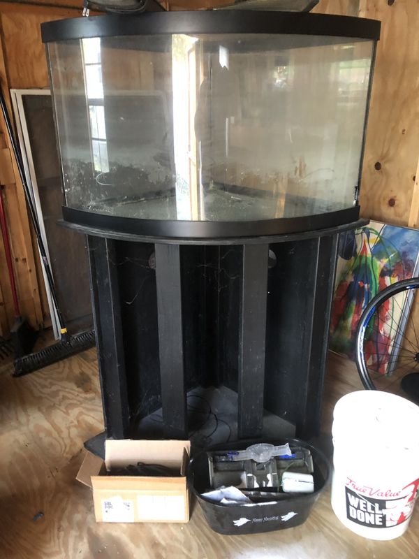 55 gallon corner fish tank with stand filters and light 100 cash for