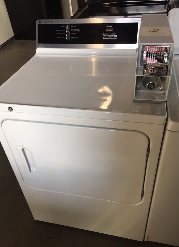 Ge commercial coin operated washer and gas dryer set for Sale in East