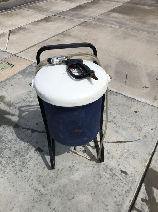 Pool Tile Cleaning Equipment (Maxx Clean) with a 5x8 enclosed trailer