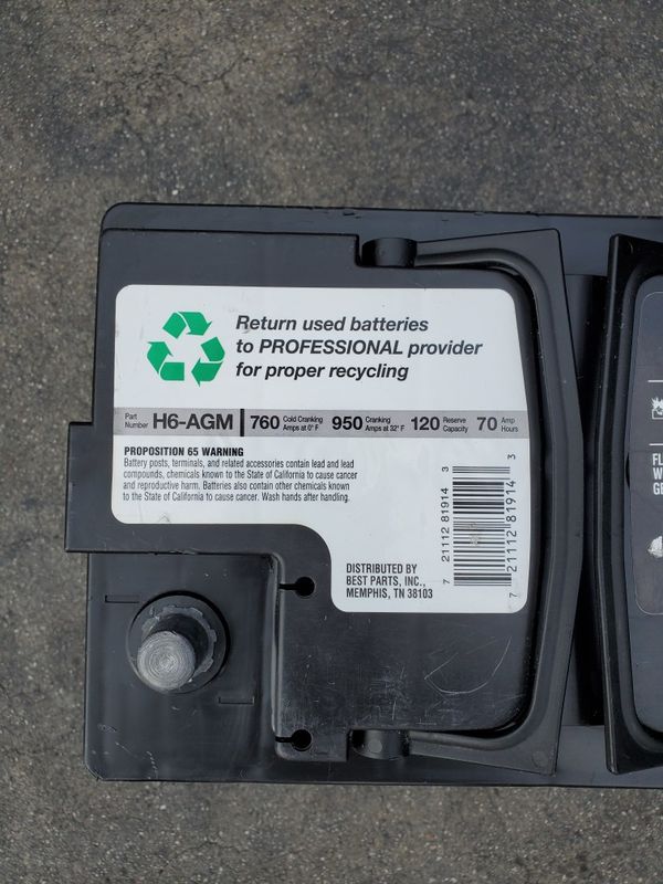 h6 agm battery