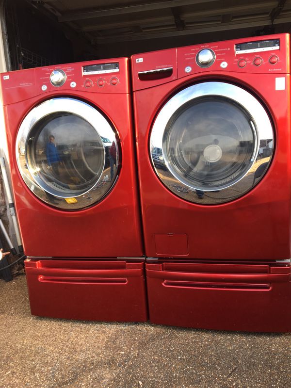 BEAUTIFUL RED LG FRONTLOAD WASHER & DRYER for Sale in Bartlett, TN