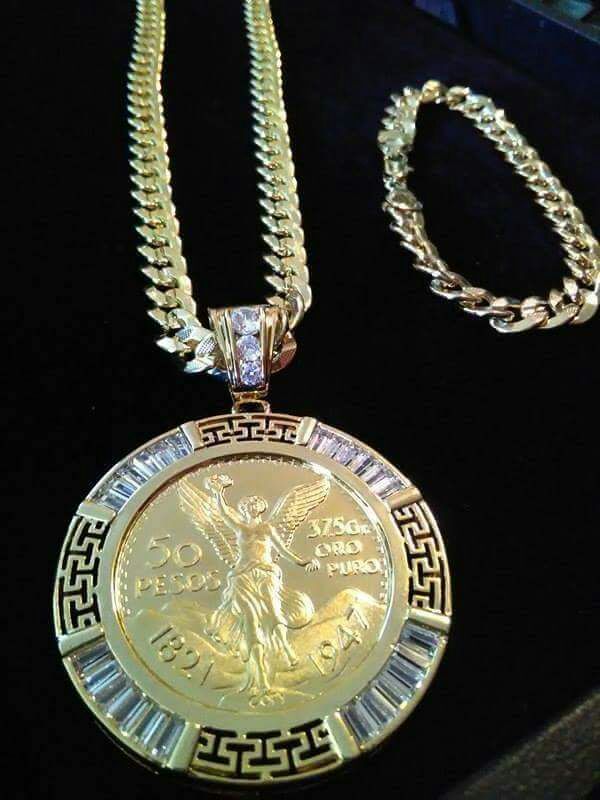 14k Gold filled Cuban link chain with Versace Centenario for Sale in ...