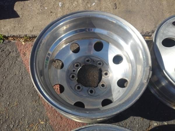 Six original Ford F350 16 inch ALCOA alloy Dually rims 8 on 6.5 inches ...