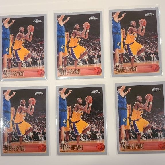 1996-97 TOPPS CHROME KOBE BRYANT ROOKIE CARD #138 REPRINT LOT OF (6) for Sale in Santa Ana, CA ...