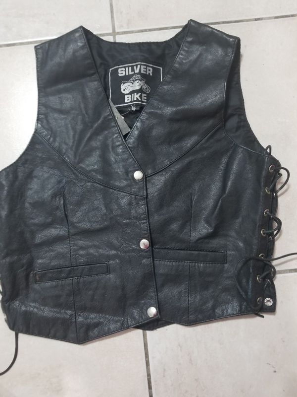 Black bikers vest made by Silver Bike Size medium, large and Extra ...