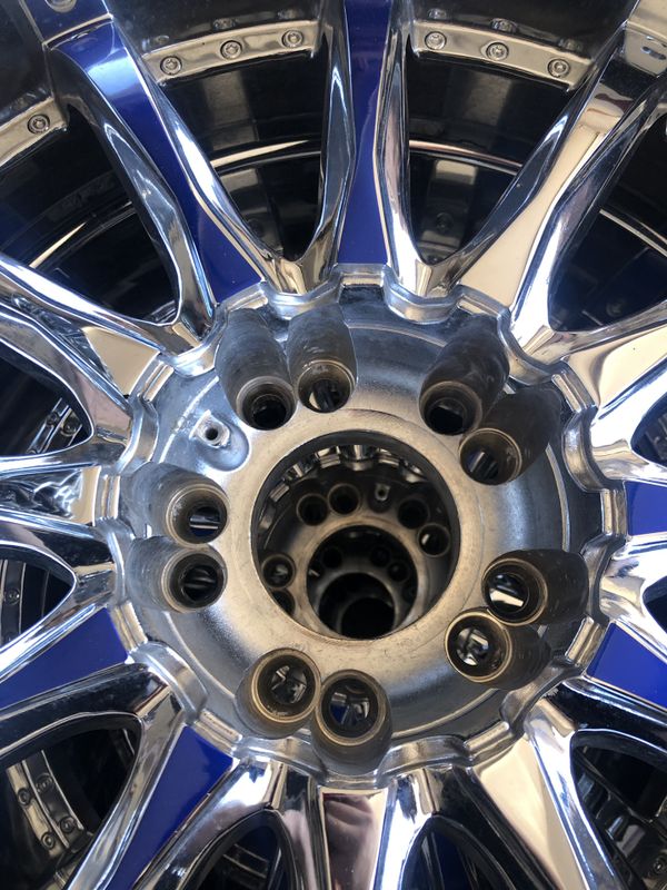 26” 26x10 Chrome B15 wheels dual drilled with a 5x127 (5x5