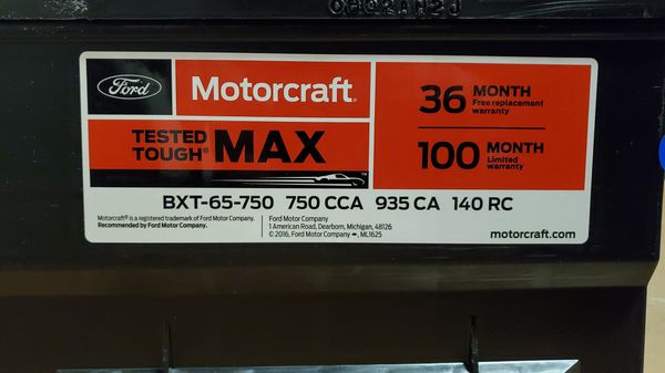 Motorcraft Battery BXT 65 750 for Sale in Fort Lauderdale FL OfferUp