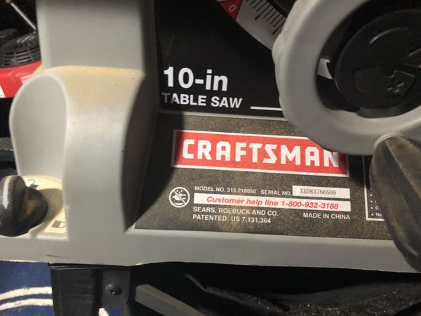 Craftsman 10” table saw with stand and saw dust collection bag for Sale ...