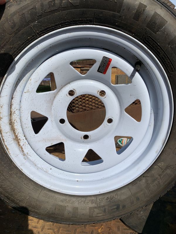 Trailer wheels (2) 15 inch 5x5.5 bolt pattern for Sale in San Antonio