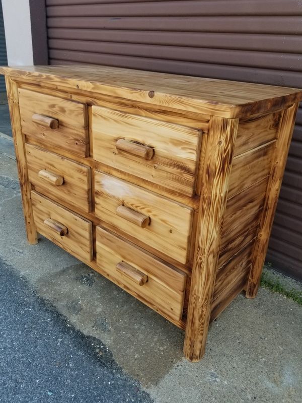 Awesome Burnt Pine Wood Dresser With Cedar Drawers And Cedar Back