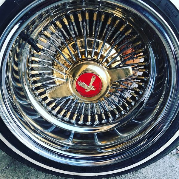 Zenith wire wheels gold and chrome 13inch “with knock offs and adapters ...