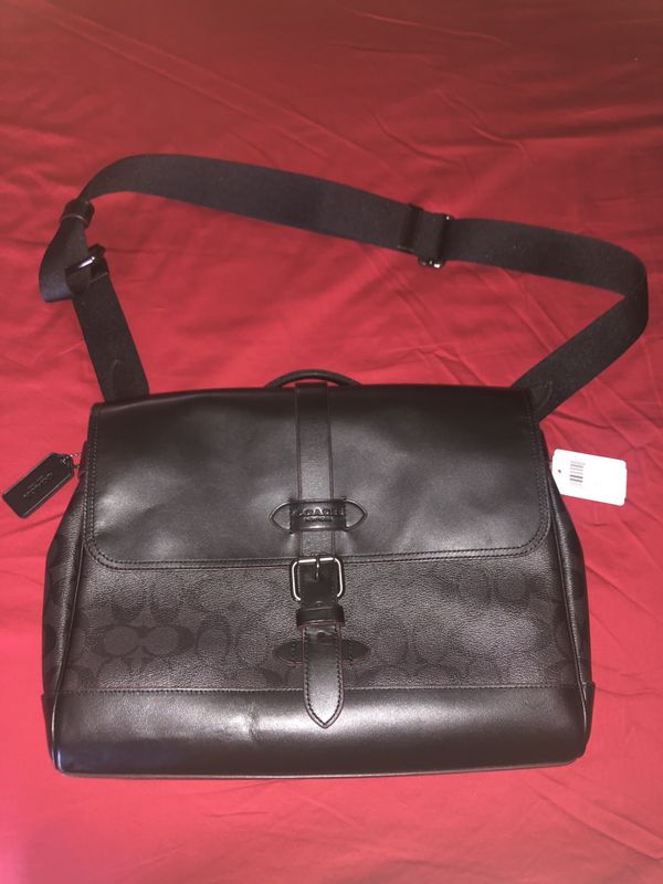 men's coach leather messenger bag