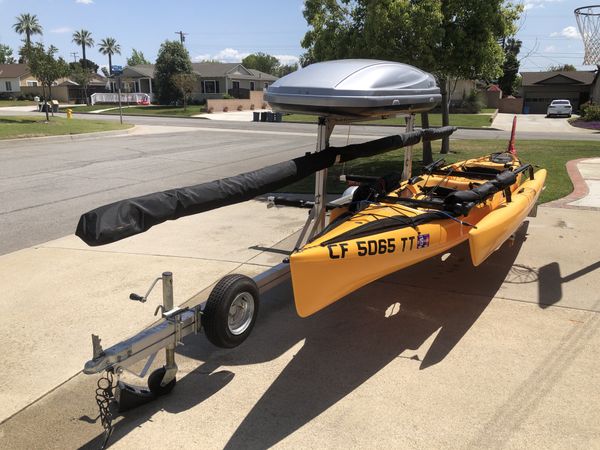 Hobie Tandem Island Sailing Kayak and Double Trailex Trailer for Sale ...