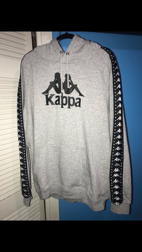 white and black kappa hoodie