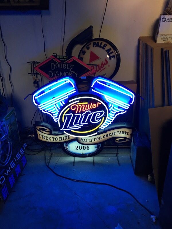 Original Miller Lite V-Twin Biker's Week neon sign for Sale in Norco ...