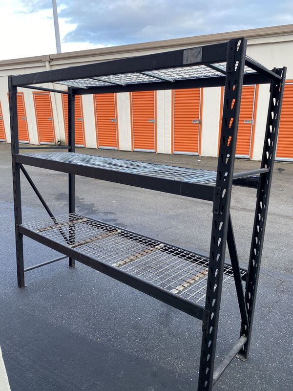 Costco style heavy duty shelves. 6 feet tall by 2 feet wide by 6 feet long. Shop shelves for