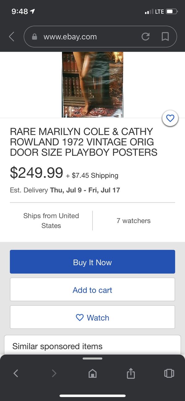 Marilyn Cole Poster on board (screen shot edited to cover sensitive