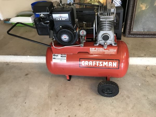 Craftsman Gasoline Powered Air compressor 5HP, 20 Gallon with twin ...