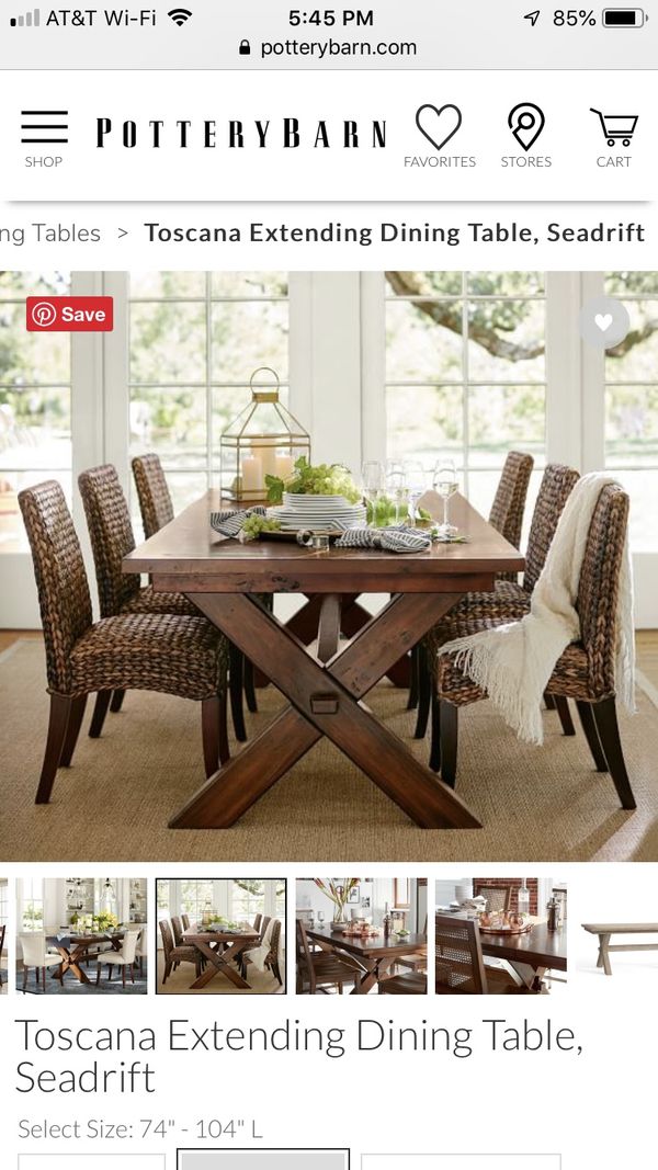 Pottery Barn Toscana Extending Dining Table For Sale In Miami