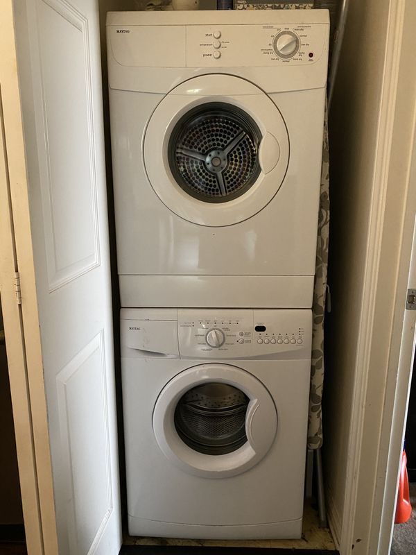 Maytag Front Loading Compact Washer and Dryer w Stacking Kit for Sale