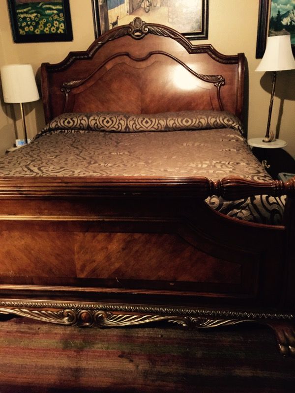 king size bedroom set With matching dresser w/ marble ...