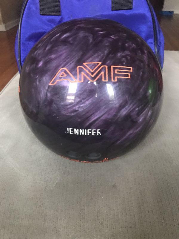 AMF Boogie Bowling Ball Purple Orange w/ bag Blue Light Weight for Sale