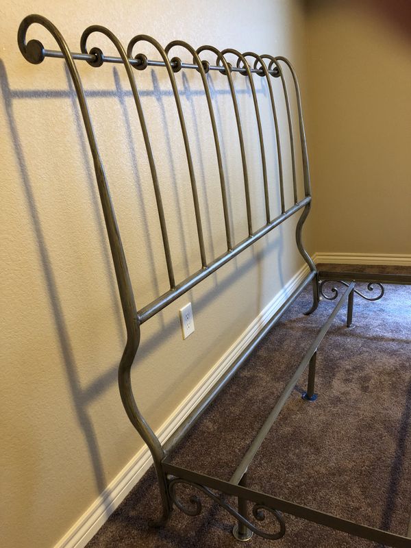 Pier 1 Wrought Iron Sleigh Queen Bed for Sale in Colorado Springs, CO