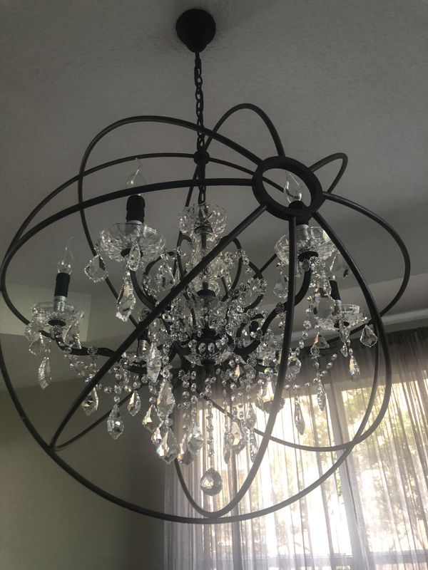 Restoration Hardware - Foucaults Orb Clear Crystal Chandelier 32” for ...