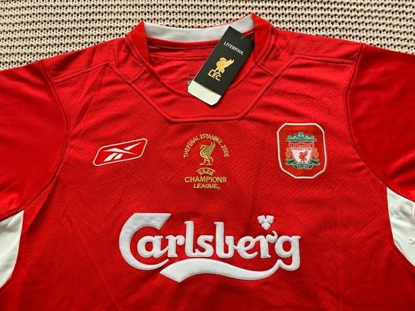 Steven Gerrard Liverpool FC Brand New Men's Home Red Retro Vintage Champions League 2005 Final 
