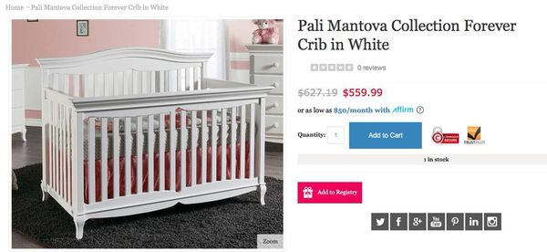 White Pali Mantova Adjustable Crib For Sale In San Diego Ca Offerup