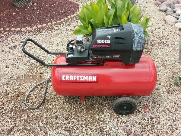 Craftsman 33 Gal Oil Free Air Compressor- 6hp and 150 PSI Max for Sale ...