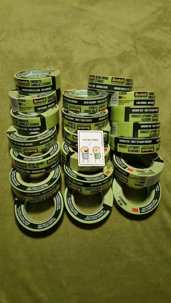 20 Rolls Scotch 3M Masking Tape High Adhesion Concrete and Brick 36mm