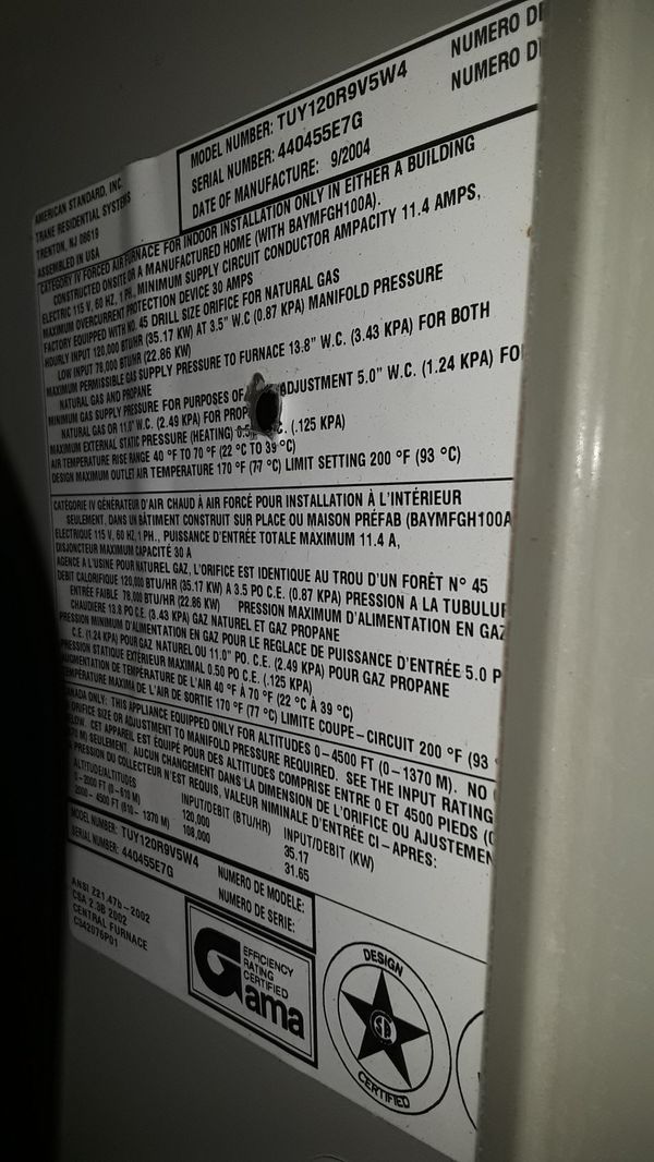 Trane furnace xv90 for Sale in Antioch, CA OfferUp