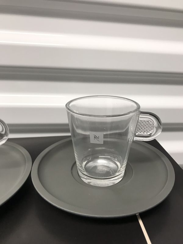 Nespresso Set Glass Collection Espresso Cups & Saucers,A & P Cahen