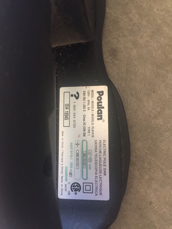 Poulan 1.5 HP 8 AMPs Electric Pole Saw PLN1510 for Sale in Palmdale, CA