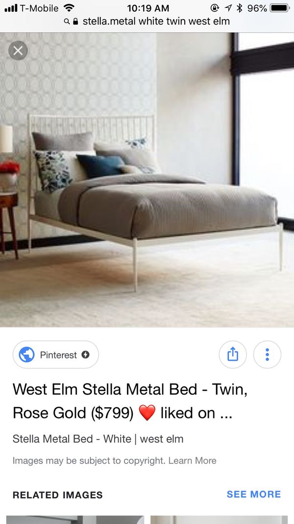 West Elm White Twin Metal Bed Frame For In Phoenix Az Offerup